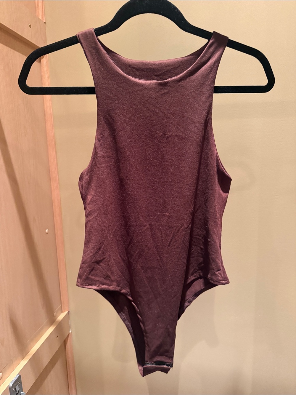 Sleeveless High Neck Bodysuit - Mauve Plum